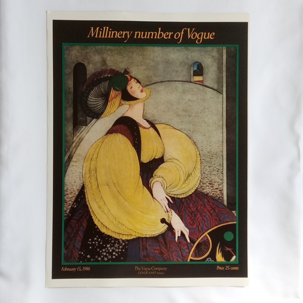 VINTAGE VOGUE ART PRINT POSTER MILLINERY NUMBER  FEBRUARY 15 1916